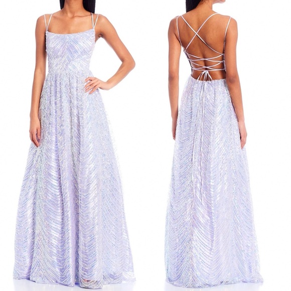 B. Darlin - Juniors' Purple Sequin Prom Gown - Size 15/16 - Picture 16 of 16